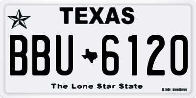 TX license plate BBU6120