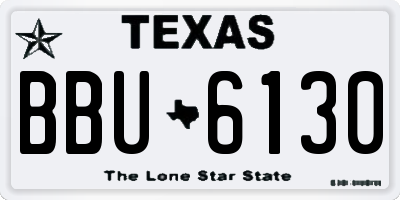 TX license plate BBU6130