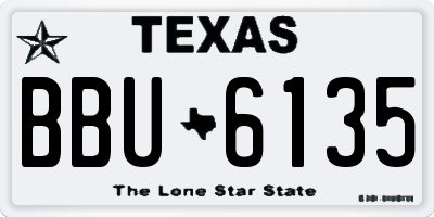 TX license plate BBU6135