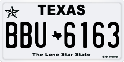 TX license plate BBU6163