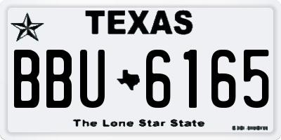 TX license plate BBU6165