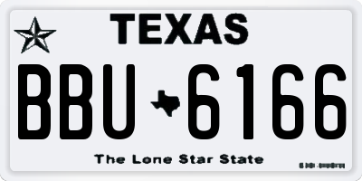 TX license plate BBU6166