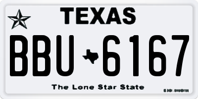 TX license plate BBU6167