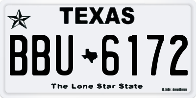 TX license plate BBU6172