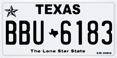 TX license plate BBU6183