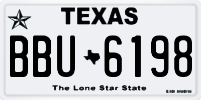 TX license plate BBU6198