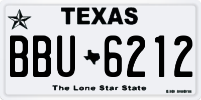 TX license plate BBU6212