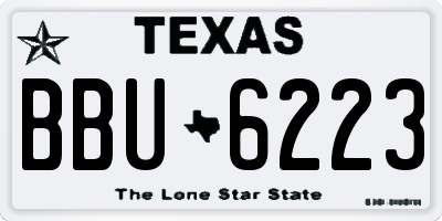 TX license plate BBU6223