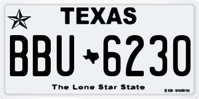 TX license plate BBU6230
