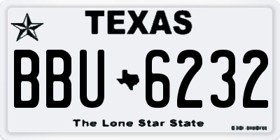 TX license plate BBU6232