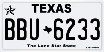 TX license plate BBU6233