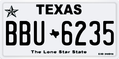 TX license plate BBU6235