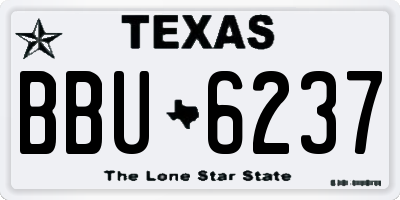TX license plate BBU6237