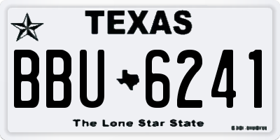 TX license plate BBU6241