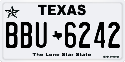 TX license plate BBU6242
