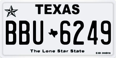 TX license plate BBU6249