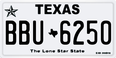 TX license plate BBU6250