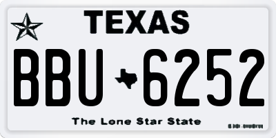 TX license plate BBU6252