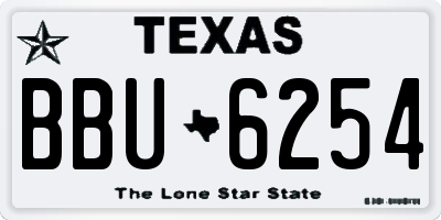 TX license plate BBU6254