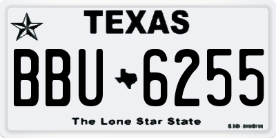 TX license plate BBU6255