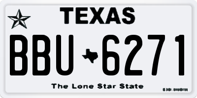 TX license plate BBU6271