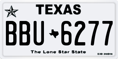TX license plate BBU6277