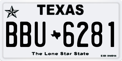 TX license plate BBU6281