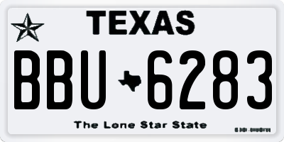 TX license plate BBU6283