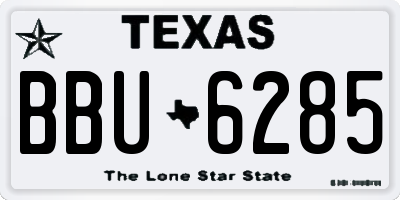 TX license plate BBU6285
