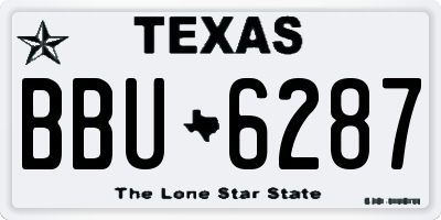 TX license plate BBU6287