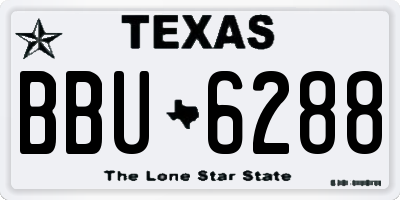 TX license plate BBU6288