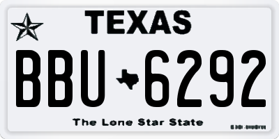 TX license plate BBU6292