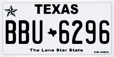 TX license plate BBU6296