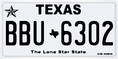 TX license plate BBU6302