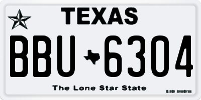 TX license plate BBU6304