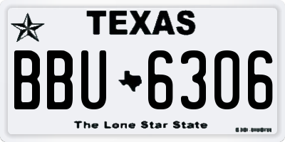 TX license plate BBU6306