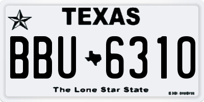 TX license plate BBU6310