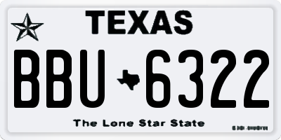 TX license plate BBU6322