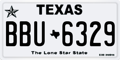TX license plate BBU6329