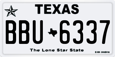TX license plate BBU6337