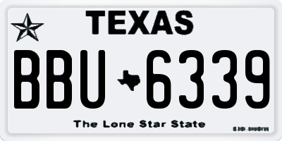 TX license plate BBU6339