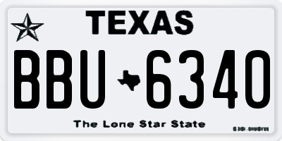 TX license plate BBU6340
