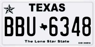 TX license plate BBU6348