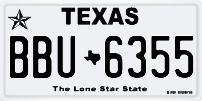 TX license plate BBU6355