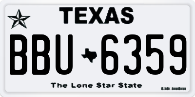 TX license plate BBU6359