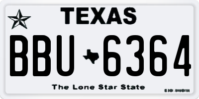 TX license plate BBU6364