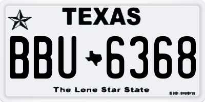 TX license plate BBU6368