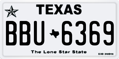 TX license plate BBU6369