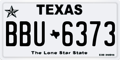 TX license plate BBU6373
