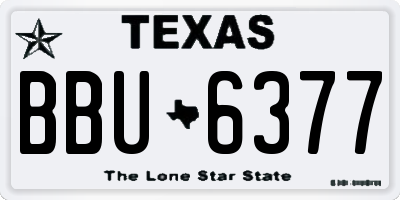 TX license plate BBU6377